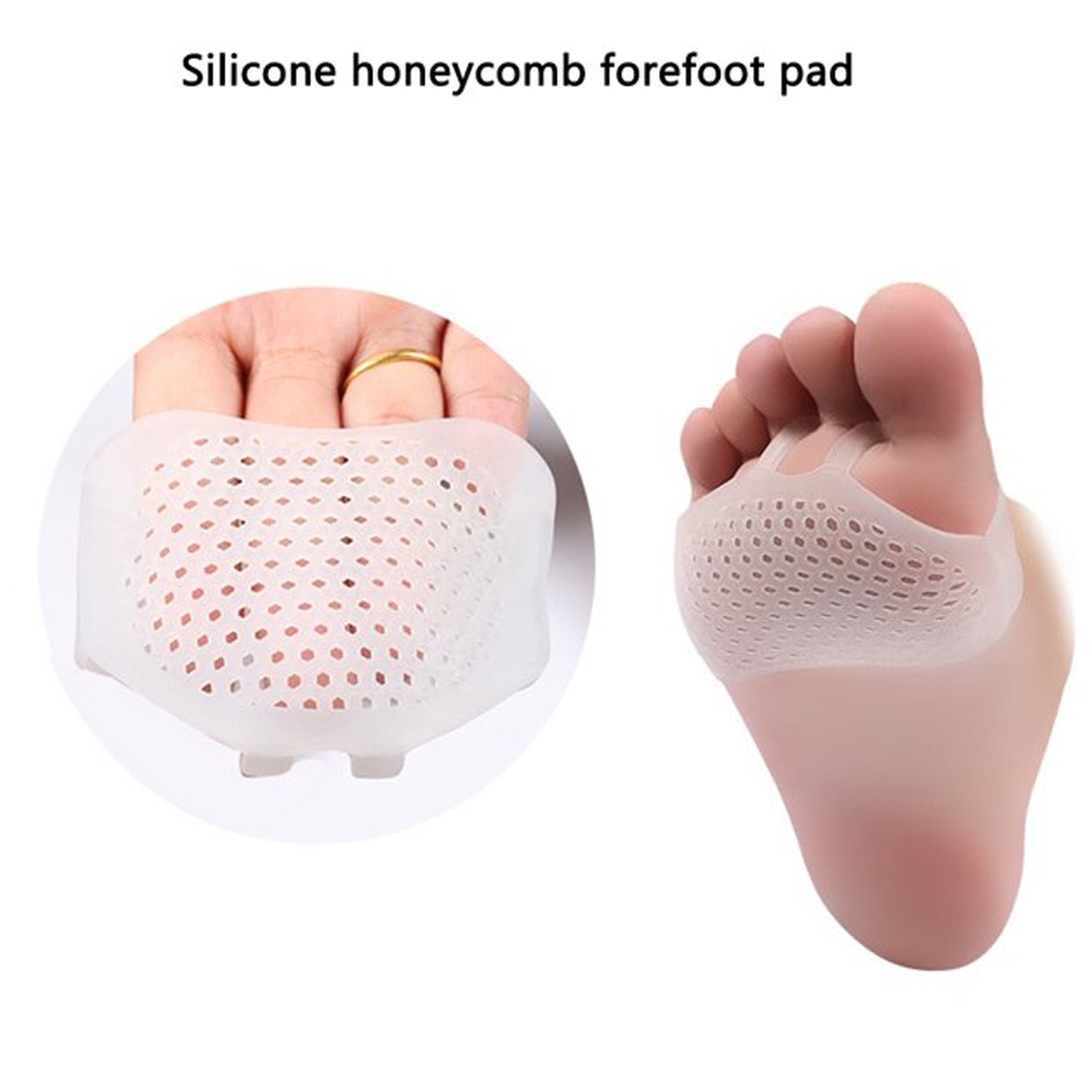 6862 Silicone Front Foot Pad Anti-Slip Insole for Pain Relief, for Forefoot Pain, Calluses, Blisters, Forefoot Cushioning Relief- Men Women (1 Pair) 6862 Silicone Front Foot Pad Anti-Slip Insole for Pain Relief, for Forefoot Pain, Calluses, Blisters, Forefoot Cushioning Relief- Men Women (1 Pair)